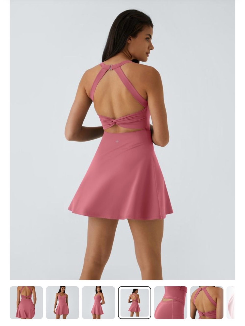 Halara Softlyzero Airy Easy Peezy Athletic Dress Coral Begonia rouge - Medium - Picture 6 of 7
